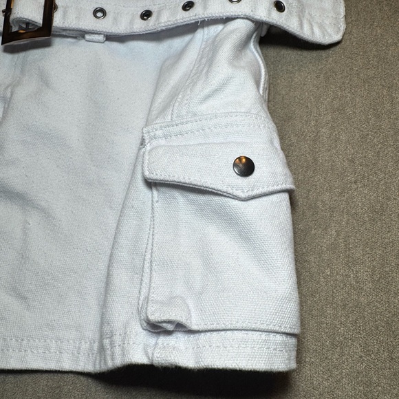 NWT Princess Polly White Denim Cargo Mini Skirt - Picture 5 of 7
